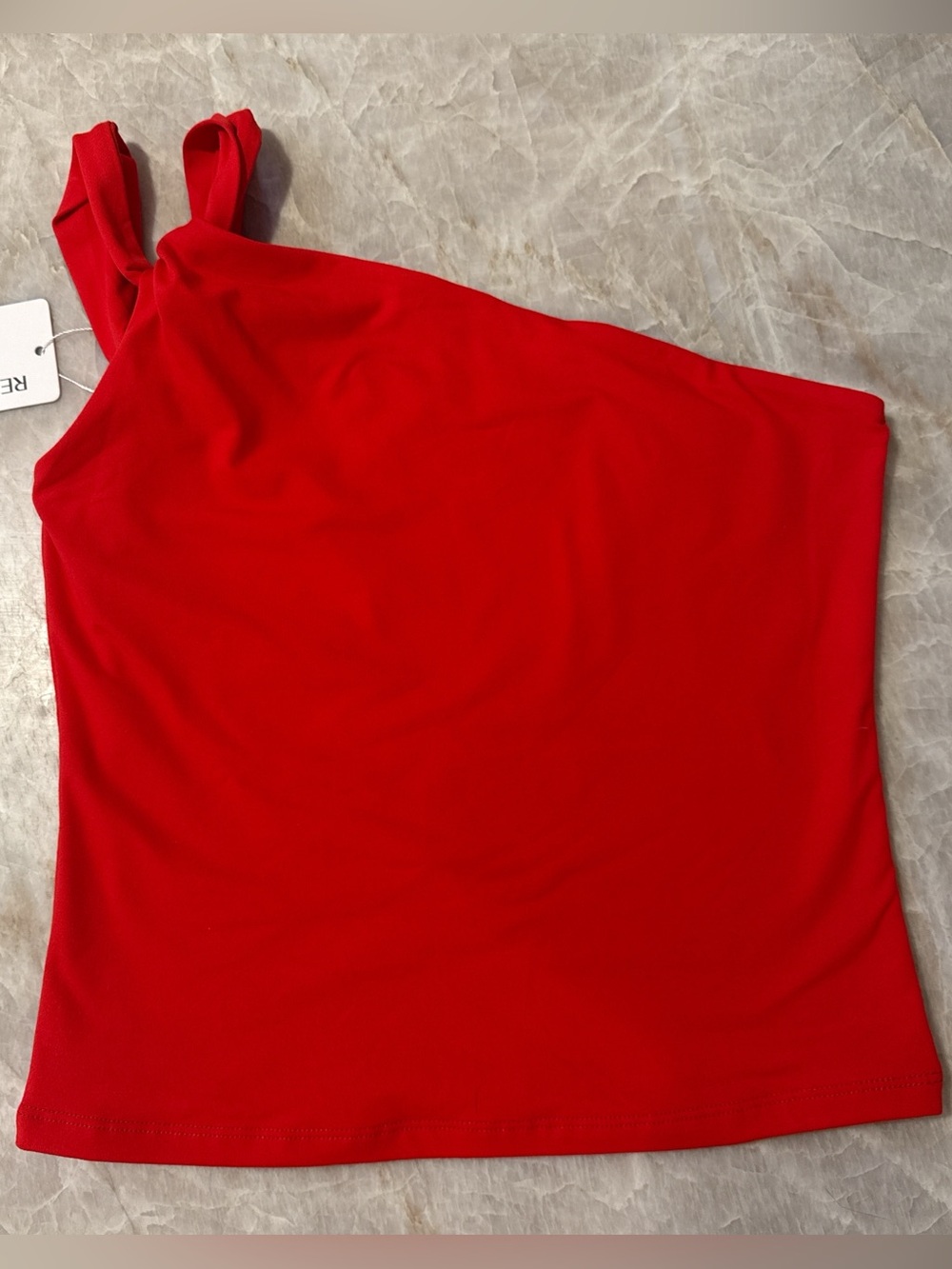 Red Asymmetric One-Shoulder shirt